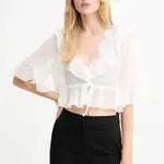 Halenka Bardot dámská, bílá barva, hladká, 59935TB