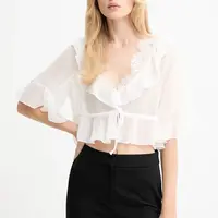 Halenka Bardot dámská, bílá barva, hladká, 59935TB