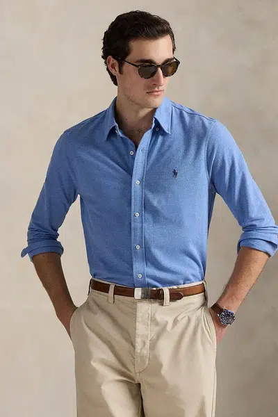 Bavlněná košile Polo Ralph Lauren pánská, černá barva, regular, s límečkem button-down, 710654408
