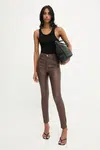 Kalhoty Answear.LAB dámské, hnědá barva, přiléhavé, high waist
