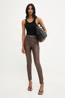 Kalhoty Answear.LAB dámské, hnědá barva, přiléhavé, high waist
