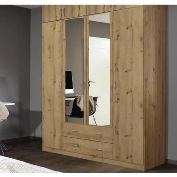 Šatní skříň se zrcadlem Case, 181 cm, dub artisan