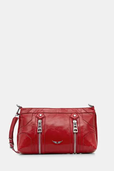 Kožená kabelka ZADIG&VOLTAIRE červená barva, LWBA03891