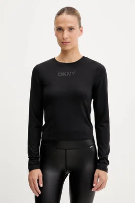 Tričko s dlouhým rukávem Dkny černá barva, DP5T1181