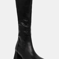 Kožené kozačky Vagabond Shoemakers HEDDA NARROW SHAFT dámské, černá barva, na podpatku, 5602-902-20