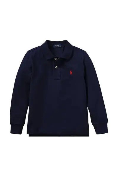 Dětské bavlněné tričko s dlouhým rukávem Polo Ralph Lauren tmavomodrá barva, 322703634032