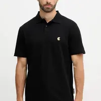 Bavlněné polo tričko Just Cavalli pánské, černá barva, 79OAGT06 CJ506