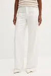 Kalhoty Marella Emme by Marella dámské, béžová barva, široké, high waist, 2525136071200