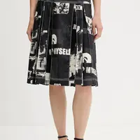 Džínová sukně Desigual NEWSPP černá barva, mini, áčková, 25WWFW11