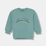 Dětská bavlněná mikina United Colors of Benetton tyrkysová barva, s potiskem, 3J70G10JY