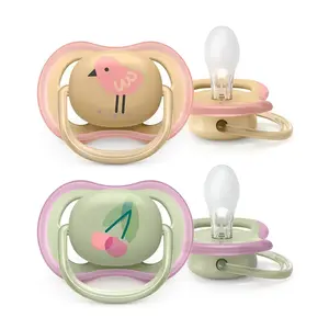 Philips AVENT Šidítko Ultra air Obrázek 0-6m dívka (třešeň), 2 ks
