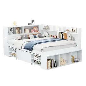 CHICFURN DĚTSKÁ POSTEL 140/200 cm v bílé barvě s úložným prostorem