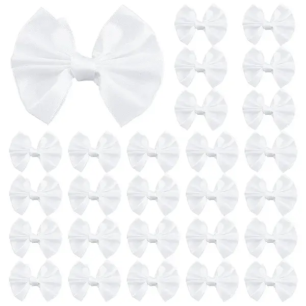 30Pcs Bowknot Polyester Ornament Accessories