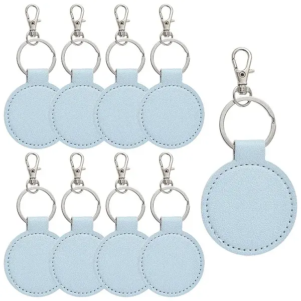 10Pcs PU Leather Keychains
