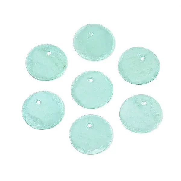 Spray Painted Natural Capiz Shell Disc Charms