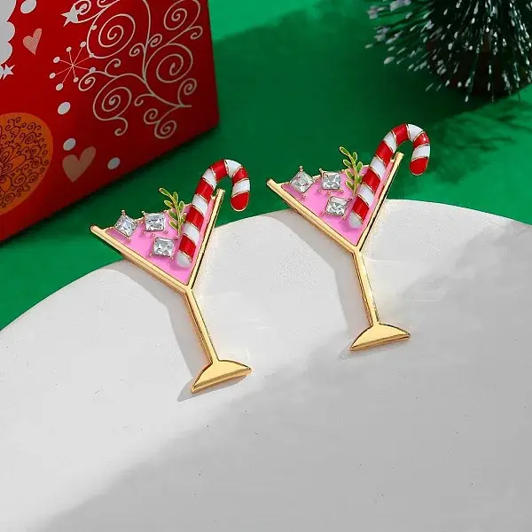 Christmas Alloy Enamel Stud Earrings