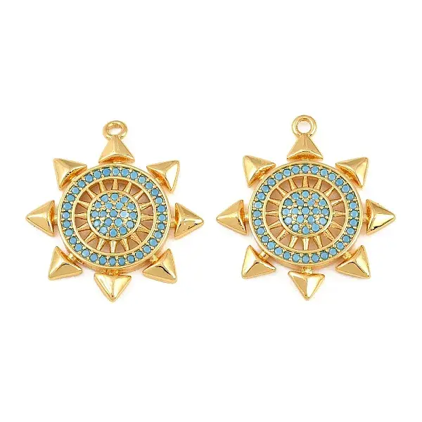 Synthetic Turquoise Brass Pendants