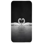 OnlyWow KOUPELNOVÁ PŘEDLOŽKA Labutě - srdce - černá - bílá 60x120 cm