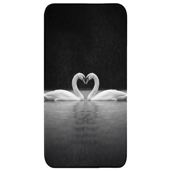 OnlyWow KOUPELNOVÁ PŘEDLOŽKA Labutě - srdce - černá - bílá 60x120 cm