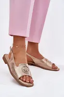 S. BARSKI Dámské Sandály Na Plném Podpatku S Ozdobou S.Barski