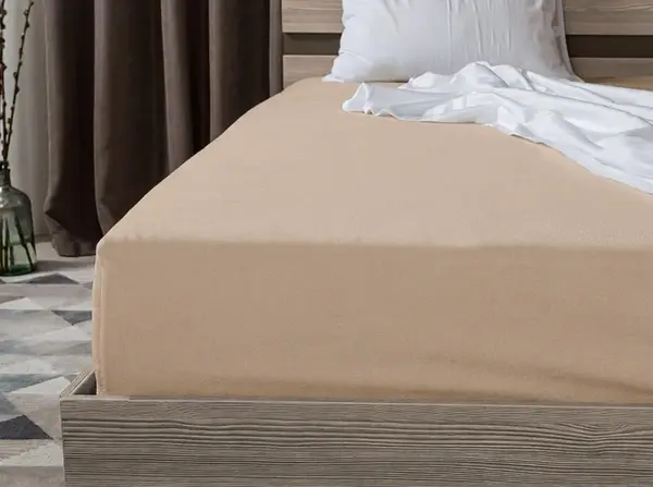 Jersey prostěradlo BASIC béžové 90 x 200 cm