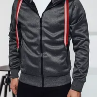 Pánská tmavě šedá mikina s kapucí