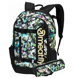 Meatfly batoh Basejumper Green Graffity 22 L | Zelená | Objem 22 L
