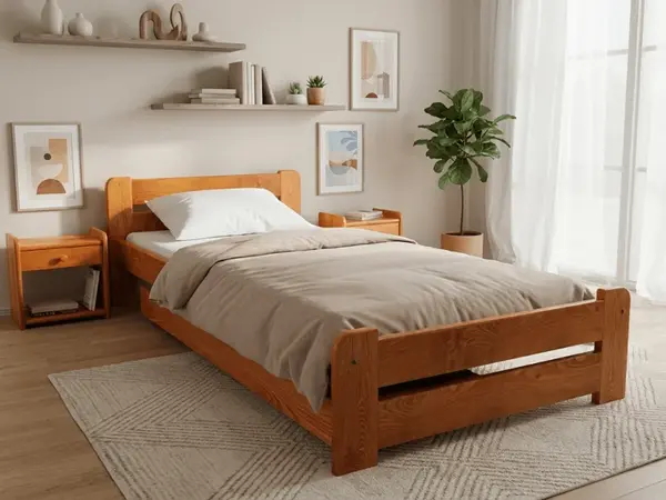 Posteľ Laura 80 x 200 cm, jelša Rošt: S latkovým roštom, Matrac: Matrac COCO MAXI 20 cm