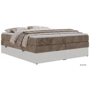 MKS POSTEL BOXSPRING TRAVIT ZERO KING 140/200 - Hnědá Manšestr - Topper T25 - H3