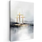 MuchoWow OBRAZ NA PLÁTNĚ Abstraktní - Malba - Křesťanství - Kříž 60x90 cm