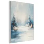 MuchoWow AKUSTICKÝ obraz Les – Zima – Příroda – Abstrakt – Sníh 60x80 cm