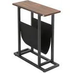 Modfu ODKLÁDACÍ stolek z polyesteru 49x19x55 cm tmavě hnědá/černá s úložnou kapsou a ocelovým rámem