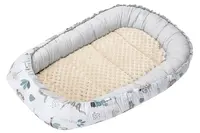 Medi Partners Baby cocoon/nest – Mint Zoo + beige Minky