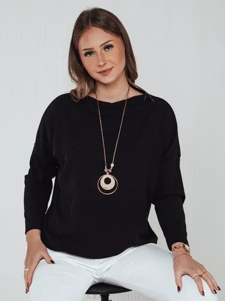 Černá dámská halenka WERIIO s náhrdelníkem