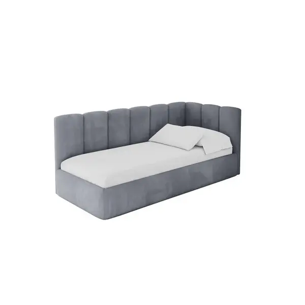 ALTDECOR JEDNOLŮŽKOVÁ POSTEL pro mládež s úložným prostorem, vlevo - DEXY 100x200 šedá