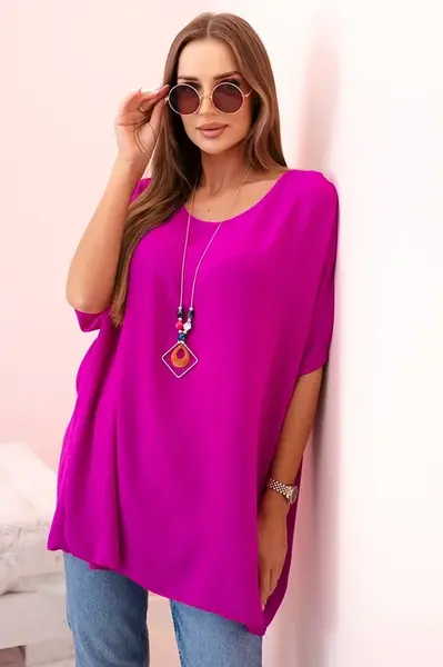 Kesi Włoski Oversized halenka s přívěskem  lilek