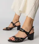 marka niezdefiniowana Black women's block heel sandals Melfi