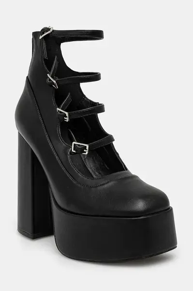 Koi Footwear  Lodičky  GURREN BLACK STRAPPY PLATFORM HEELS