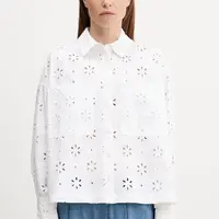 Bavlněná košile Barbour MELISSA dámská, béžová barva, relaxed, s klasickým límcem, LSH1676