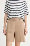 Kraťasy Marc O'Polo dámské, béžová barva, high waist, 503040015019