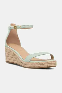 Semišové sandály Tommy Hilfiger SUEDE ANKLE MID WEDGE ESPADRILLE