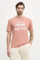 Bavlněné tričko Lacoste oranžová barva, s potiskem, TH0356