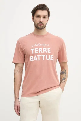 Bavlněné tričko Lacoste oranžová barva, s potiskem, TH0356