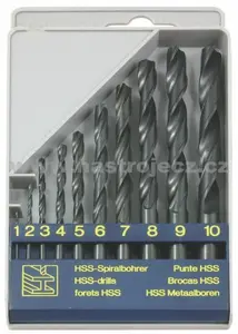 NÁSTROJE CZ Sada vrtáků 10-dílná 1,00-10,00x1,0mm, pasivované