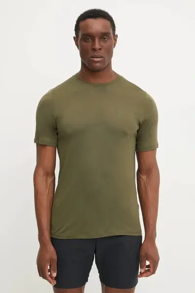 Sportovní triko Fjallraven Abisko Wool zelená barva, F87193