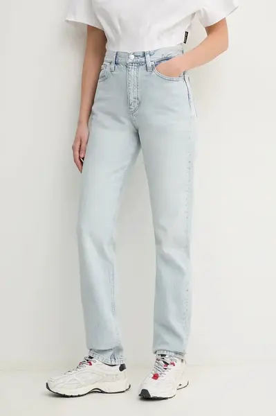 Džíny Calvin Klein Jeans dámské, modrá barva, J20J225135