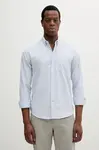 Bavlněná košile Pepe Jeans ANDREW pánská, modrá barva, regular, s límečkem button-down, PM308843
