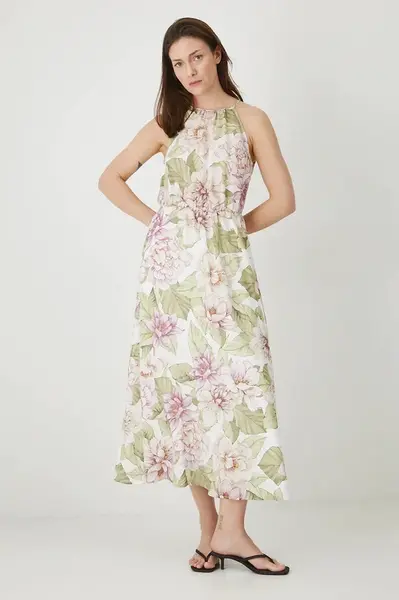 Šaty Medicine bílá barva, maxi