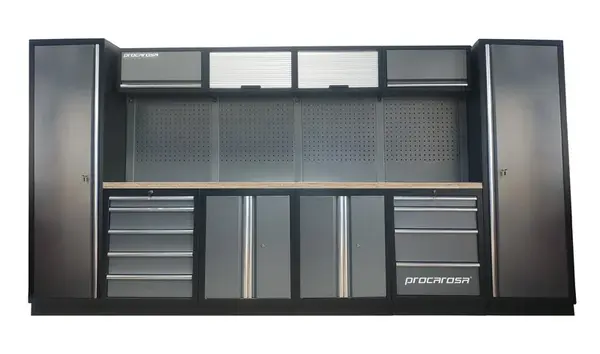 Sestava dílenského nábytku Procarosa PROFESSIONAL L-2 Pracovní deska: dřevěná