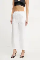 Bavlněné kalhoty Marella Emme by Marella dámské, bílá barva, široké, high waist, 2515131082200